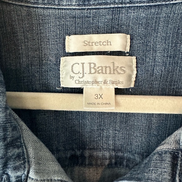 Christopher & Banks Denim Button Down Shirt - Picture 2 of 4